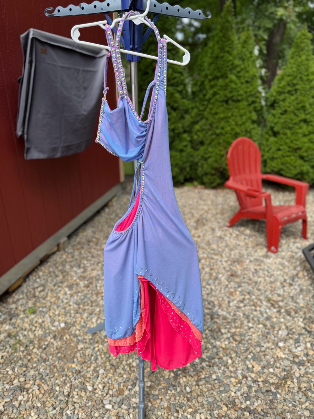 Women’s Lavender and Hot Pink Dance Dress with Crystal Accents